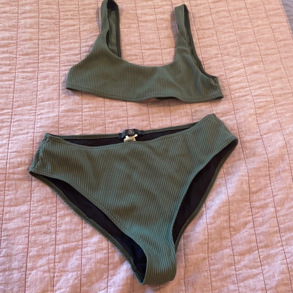 Misguided ribbed swimsuit